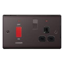 BG NBN70B Nexus Metal, Black Nickel, 45A Cooker Control Unit With 13A Socket And LED Indicators, Black Inserts View Details