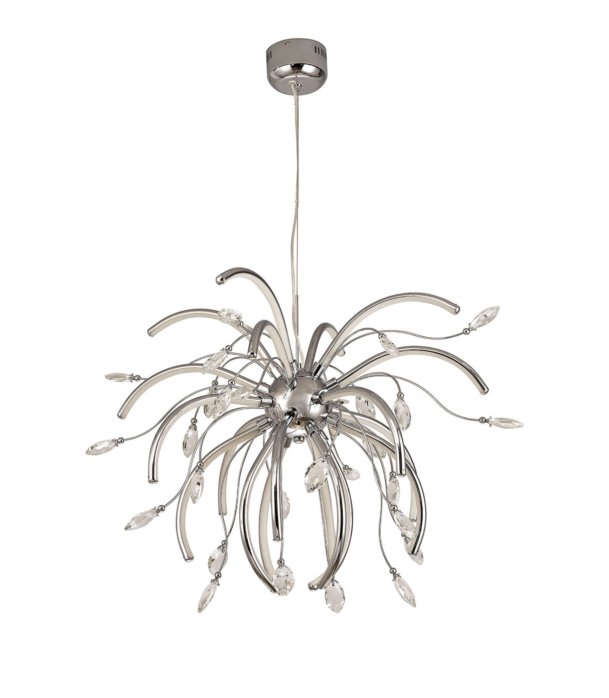 Dyce Large Pendant, 20 x 4.5W LED, 3000K, 2549lm, Polished Chrome, 3yrs Warranty