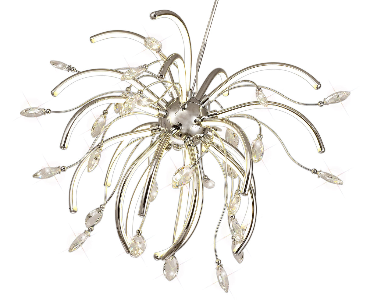 Dyce Large Pendant, 20 x 4.5W LED, 3000K, 2549lm, Polished Chrome, 3yrs Warranty
