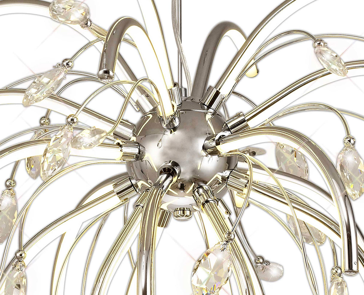 Dyce Large Pendant, 20 x 4.5W LED, 3000K, 2549lm, Polished Chrome, 3yrs Warranty