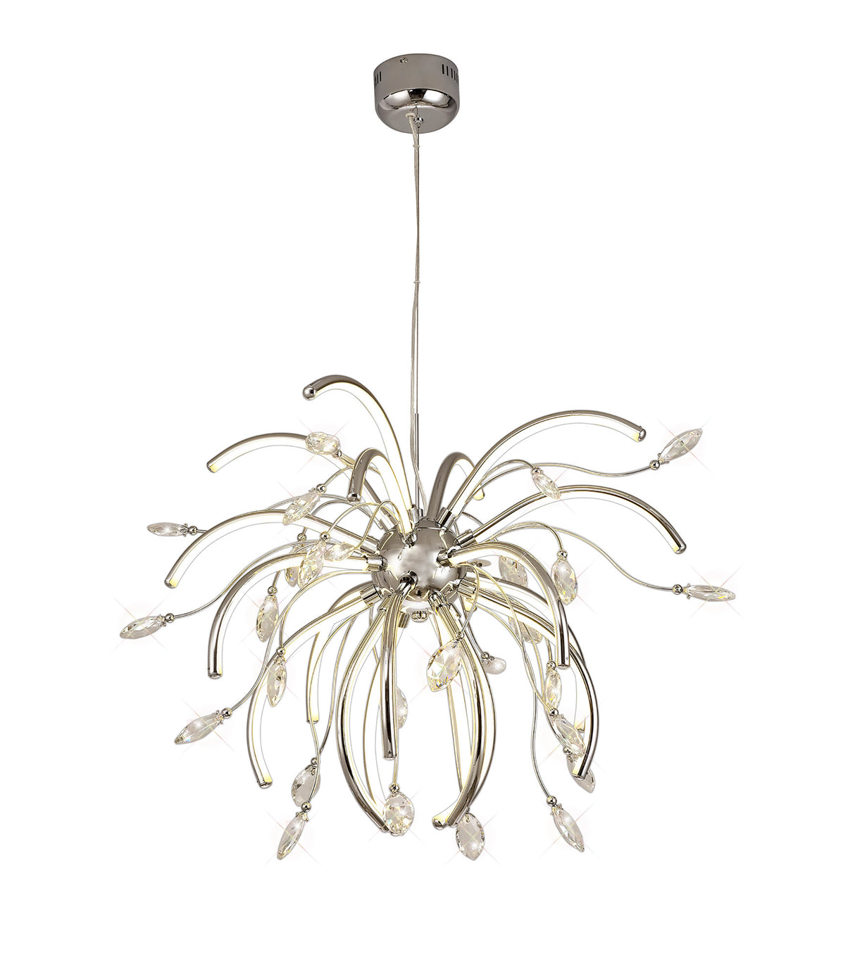 Dyce Large Pendant, 20 x 4.5W LED, 3000K, 2549lm, Polished Chrome, 3yrs Warranty