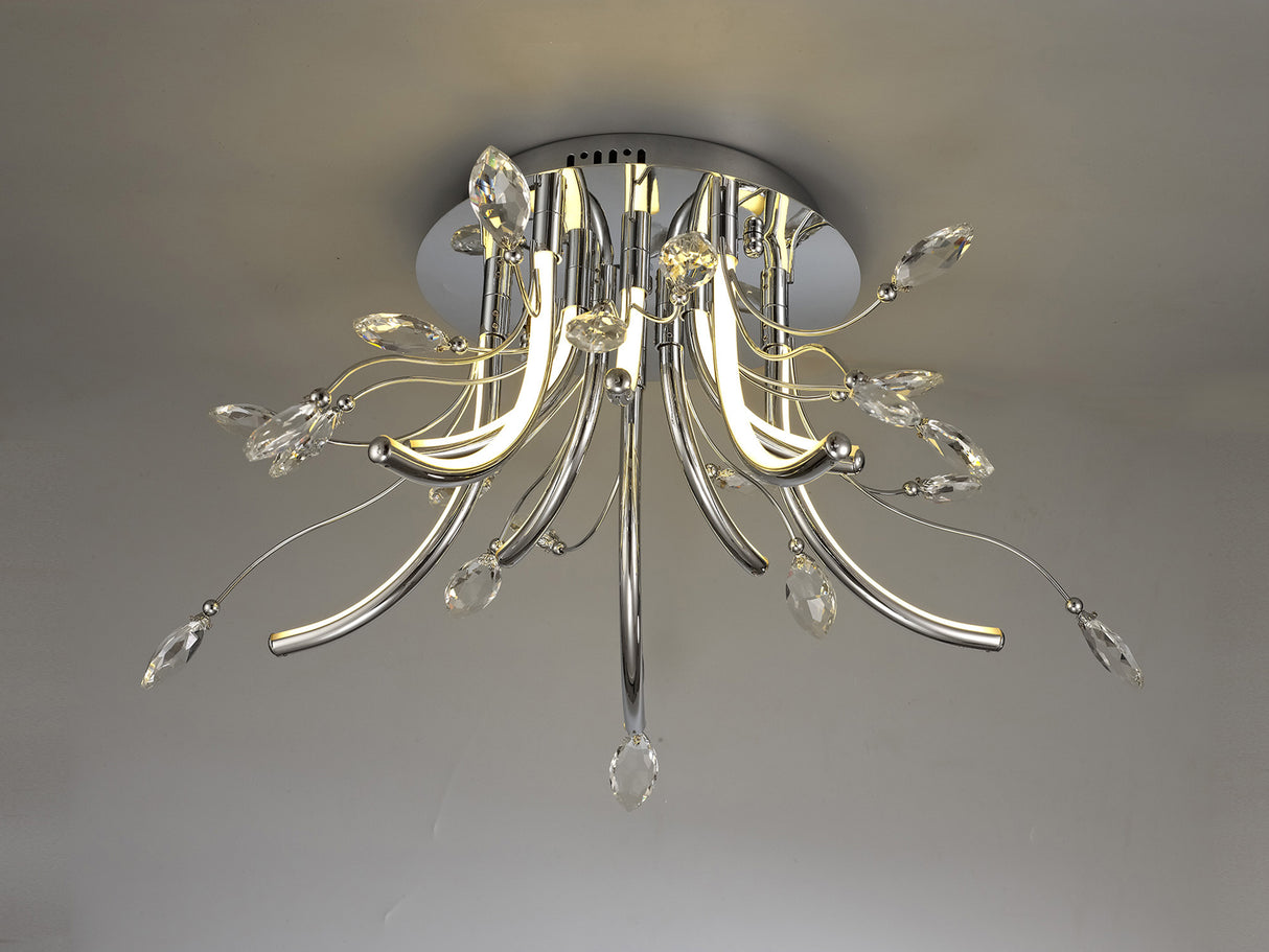Dyce Medium Celing, 10 x 3.5W LED, 3000K, 1146lm, Polished Chrome, 3yrs Warranty