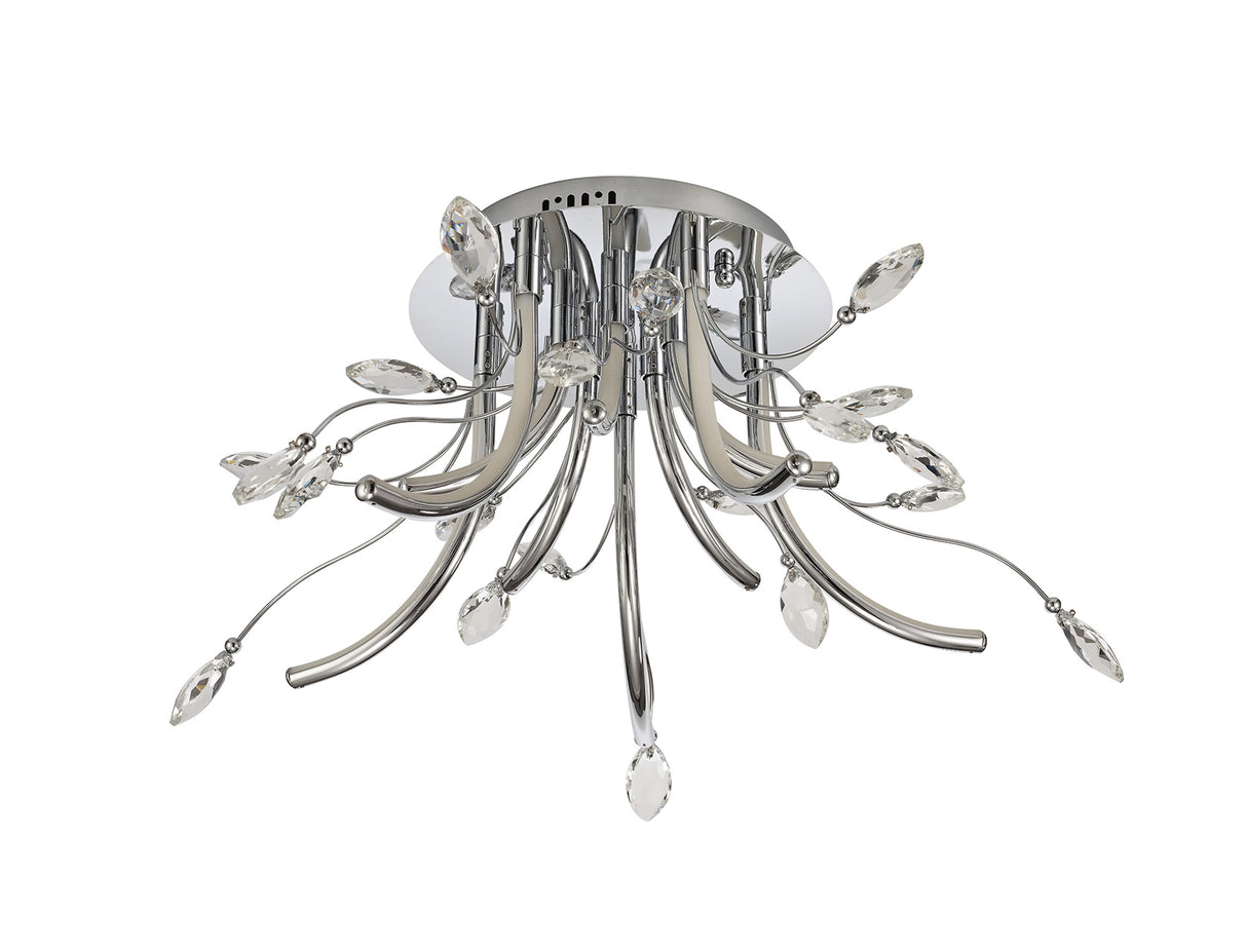 Dyce Medium Celing, 10 x 3.5W LED, 3000K, 1146lm, Polished Chrome, 3yrs Warranty