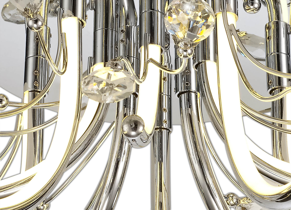 Dyce Medium Celing, 10 x 3.5W LED, 3000K, 1146lm, Polished Chrome, 3yrs Warranty