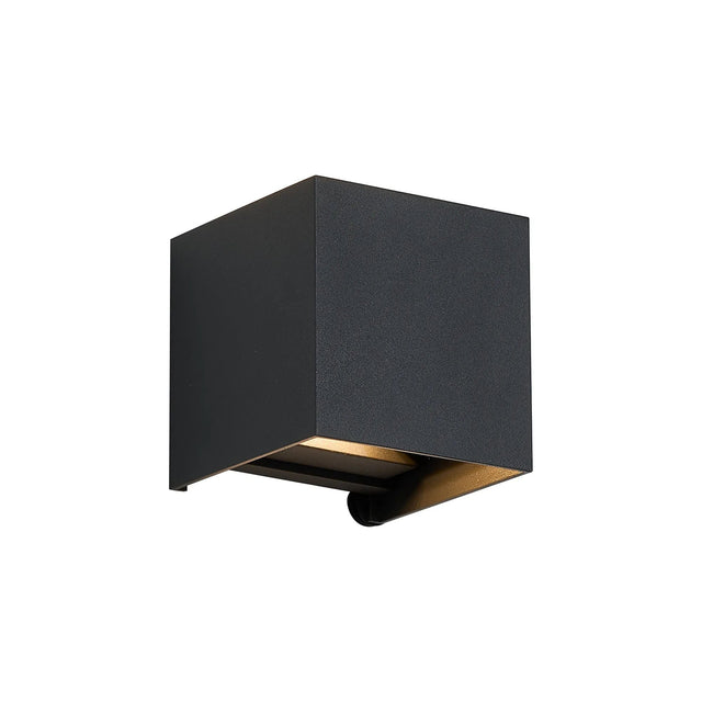 Eastham Square 24V DC Wall Light, 2 x 3W LED, 3000K, c/w 2m Fly Lead 2 x 0.75mm2 PVC Cable, Male Connection, IP44, Anthracite, 3yrs Warranty