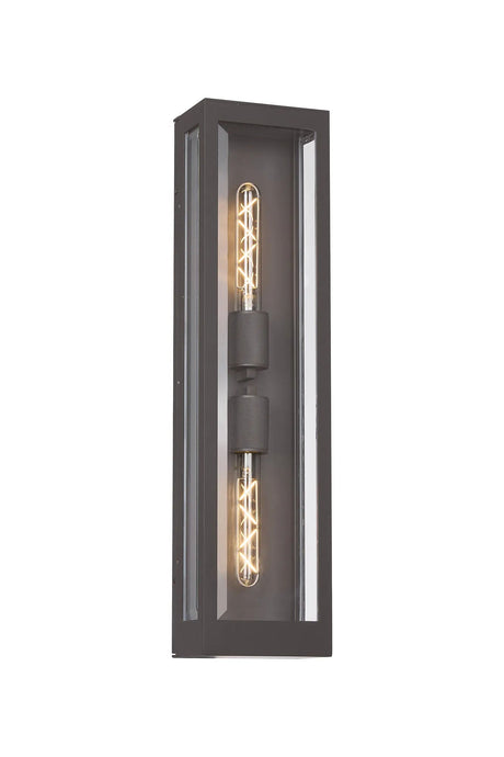 Eboue 609mm Flush Wall Lamp, 2 x E27, IP54, Anthracite