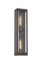 Eboue 609mm Flush Wall Lamp, 2 x E27, IP54, Anthracite