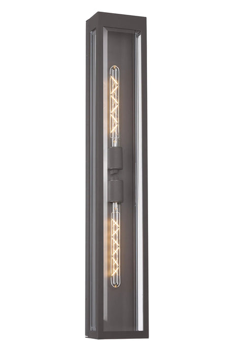Eboue 915mm Flush Wall Lamp, 2 x E27, IP54, Anthracite