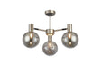 Ekwah Semi Ceiling Adjustable Arms, 3 Light G9, Satin Nickel/Black/Smoke Glass Shade