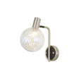Ekwah Wall Light Adjustable Arm, 1 Light G9, Satin Nickel/Black/7 Colour Iridescent Glass Shade