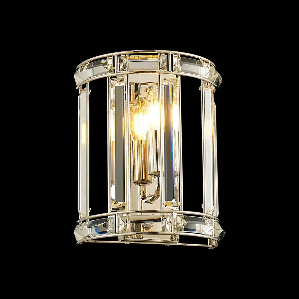 Ellison Wall Light, 1 x E14, Polished Nickel