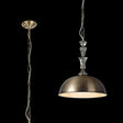 Embieton Crystal Pendant, 1 Light E27, Antique Brass/Clear Crystal/Antique Brass 35cm Dome Metal Shade