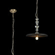 Embieton Crystal Pendant, 1 Light E27, Antique Brass/Clear Crystal/Black 35cm Flat Metal Shade