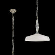 Embieton Crystal Pendant, 1 Light E27, Polished Nickel/Clear Crystal/Frosted 40cm Glass Shade