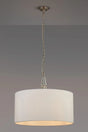 Embieton 2m Crystal Pendant, 1 Light E27, Antique Brass/Clear Crystal/Porcelain 60x30cm Faux Silk Shade