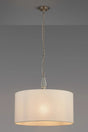 Embieton 2m Crystal Pendant, 1 Light E27, Antique Brass/Clear Crystal/Oyster 60x30cm Linen Shade