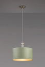 Embieton 1.9m Crystal Pendant, 1 Light E27, Antique Brass/Clear Crystal/Sage Green/Prosecco 40x22cm Velvet Shade