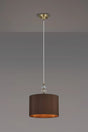Embieton 1.9m Crystal Pendant, 1 Light E27, Antique Brass/Clear Crystal/Chocolate 30x20cm Faux Silk Shade