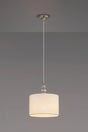 Embieton 1.9m Crystal Pendant, 1 Light E27, Antique Brass/Clear Crystal/Oyster 30x20cm Linen Shade