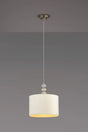 Embieton 1.9m Crystal Pendant, 1 Light E27, Antique Brass/Clear Crystal/Ivory/Champagne 30x20cm Velvet Shade