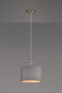 Embieton 1.9m Crystal Pendant, 1 Light E27, Antique Brass/Clear Crystal/Lunar 30x20cm Faux Silk Shade