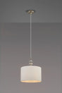 Embieton 1.9m Crystal Pendant, 1 Light E27, Antique Brass/Clear Crystal/Porcelain 30x20cm Faux Silk Shade