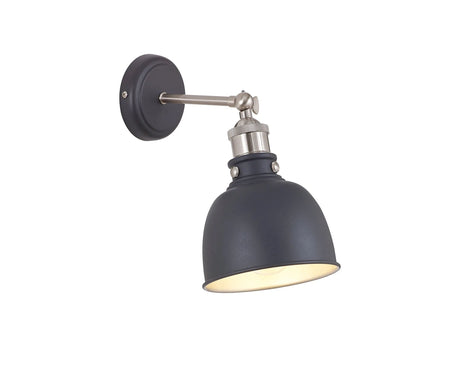Entwistle Adjustable Wall Lamp, 1 x E27, Graphite/Satin Nickel/Silver