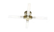 Ferdinand 4 Light Ceiling, E27, IP44, Antique Brass