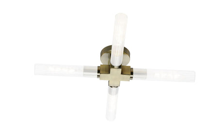 Ferdinand 4 Light Ceiling, E27, IP44, Antique Brass