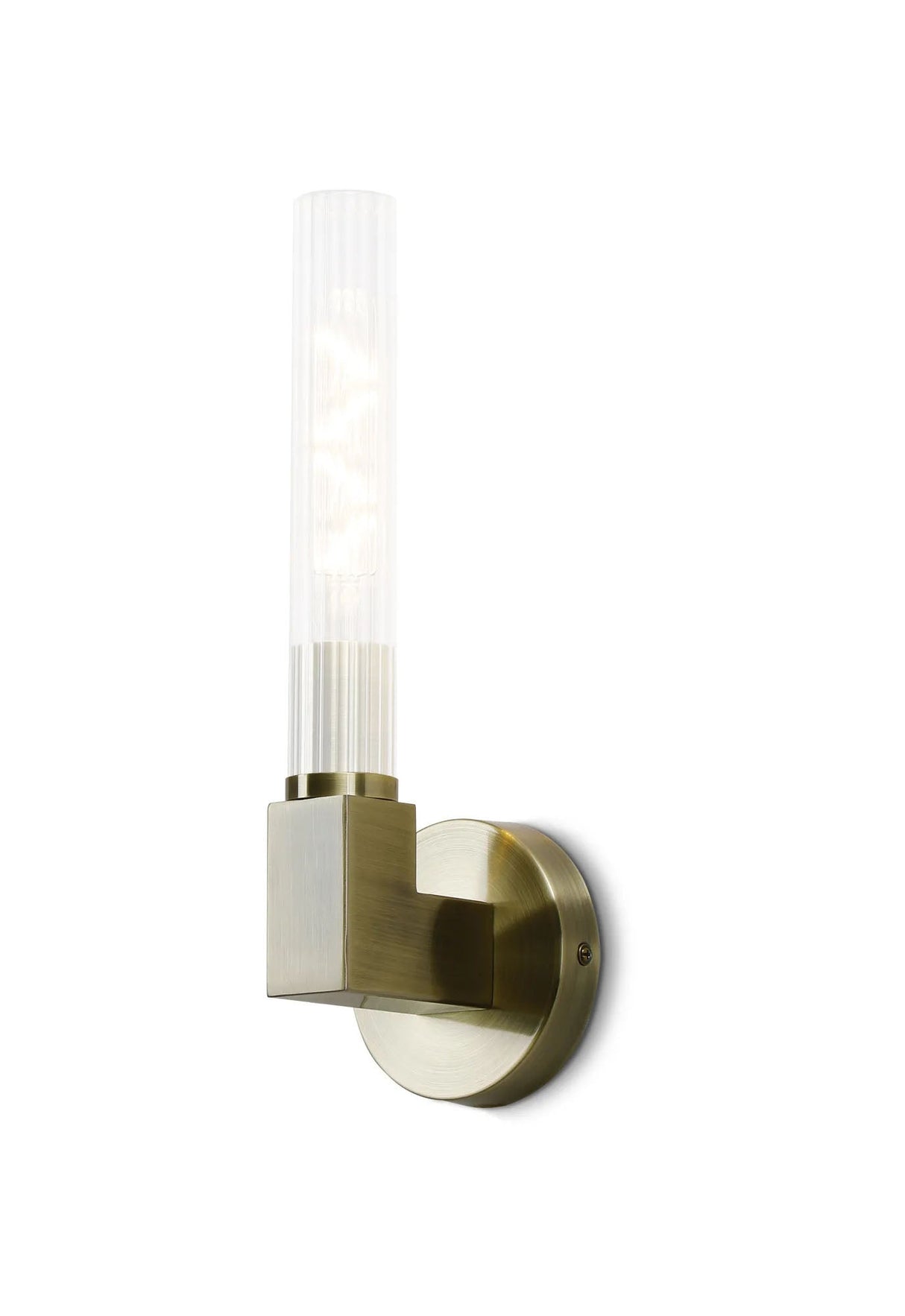 Ferdinand 1 Light Wall, E27, IP44, Antique Brass