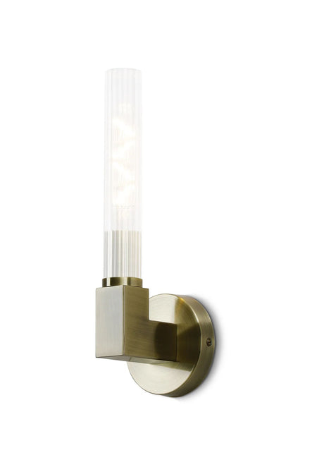 Ferdinand 1 Light Wall, E27, IP44, Antique Brass