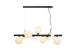 Ferguson Linear Pendant, 9 x G9, Satin Black, Opal Glass