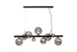 Ferguson Linear Pendant, 9 x G9, Satin Black, Smoke Plated Glass