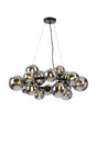 Ferguson Circular Pendant, 16 x G9, Satin Black, Chrome Plated Glass