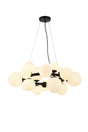 Ferguson Circular Pendant, 16 x G9, Satin Black, Opal Glass
