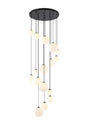 Ferguson Pendant, 16 x G9, Satin Black, Opal Glass