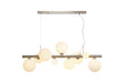 Ferguson Linear Pendant, 9 x G9, Satin Nickel, Opal Glass