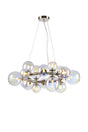 Ferguson Circular Pendant, 16 x G9, Satin Nickel, Iridescent Plated Glass