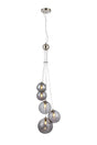 Ferguson Pendant, 5 x G9, Satin Nickel, Smoke Plated Glass