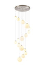 Ferguson Pendant, 16 x G9, Satin Nickel, Opal Glass