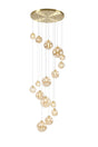 Ferguson Pendant, 16 x G9, Satin Gold, Amber Plated Glass