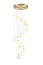 Ferguson Pendant, 16 x G9, Satin Gold, Opal Glass