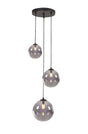 Ferguson Round Pendant, 3 x G9, Satin Black/Smoke