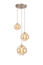 Ferguson Round Pendant, 3 x G9, Satin Nickel/Amber