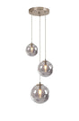 Ferguson Round Pendant, 3 x G9, Satin Nickel/Smoke