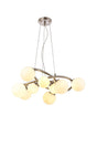 Ferguson Twisted Pendant, 9 x G9, Satin Nickel, Opal Glass