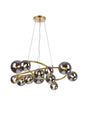 Ferguson Twisted Pendant, 12 x G9, Satin Gold, Chrome Plated Glass