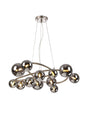 Ferguson Twisted Pendant, 12 x G9, Satin Nickel, Chrome Plated Glass