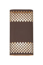 Galloway Wall Lamp With 160 x 305mm Mesh Diamond Pattern Shade, 2 x 6.5W LED, IP65, Cacao