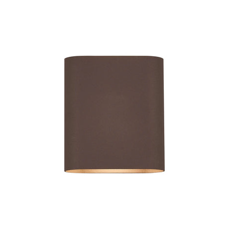 Galloway Wall Lamp With 160 x 180mm Flat Shade, 2 x 6.5W LED, IP65, Cacao
